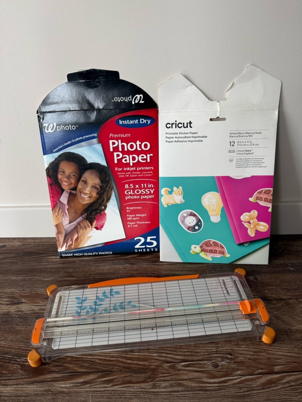Photo Paper & Cricut Paper Bundle with Orange Paper Trimmer